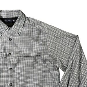 ExOfficio Men Large Blue Grid Long Sleeve Ventilated Button Down Shirt 1001-0741
